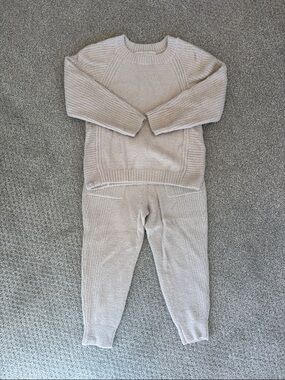 Barefoot Dreams Cream CozyChic Knit Kids Matching Set